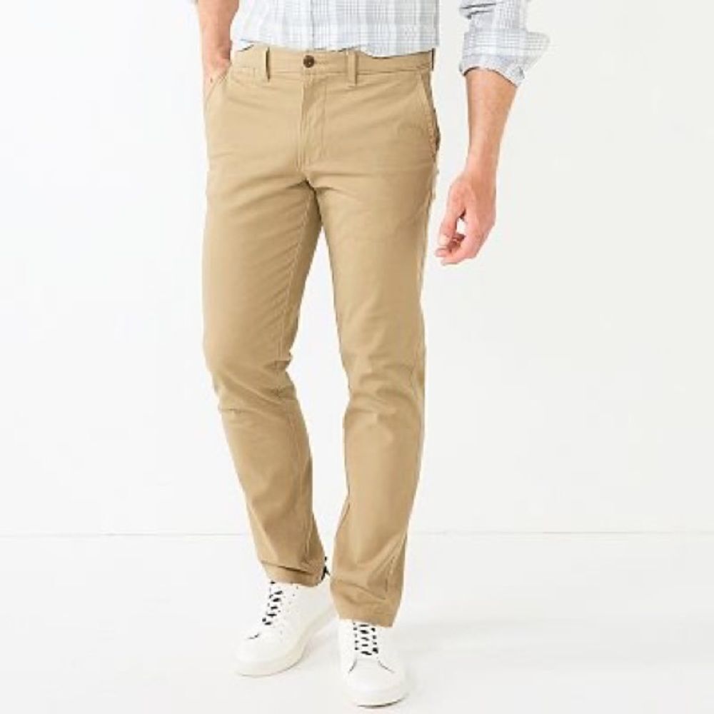 Men's Sonoma Goods For Life® Straight-Fit Flat Front Stretch Chino Pants 36x29